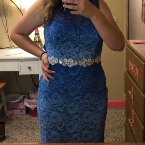 Blue ombré fitted dress